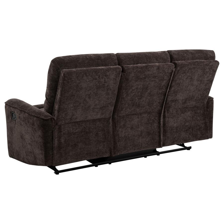 Navarro - Chenille Upholstered Reclining Sofa - Dark Brown Reclining Sofa modern furniture Contempo Furniture