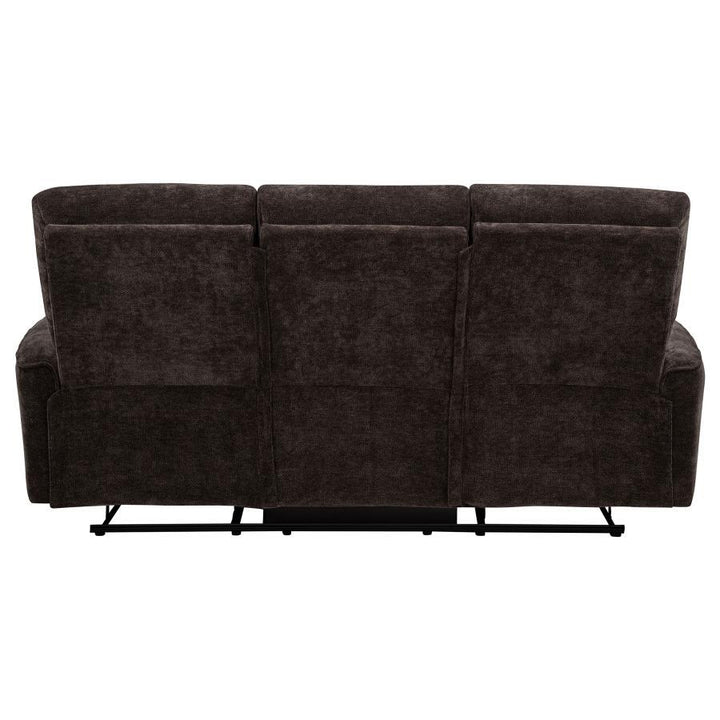 Navarro - Chenille Upholstered Reclining Sofa - Dark Brown Reclining Sofa modern furniture Contempo Furniture