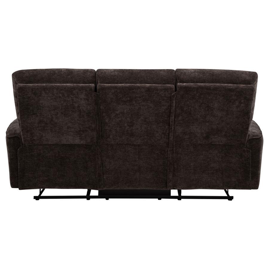 Navarro - Chenille Upholstered Reclining Sofa - Dark Brown Reclining Sofa modern furniture Contempo Furniture