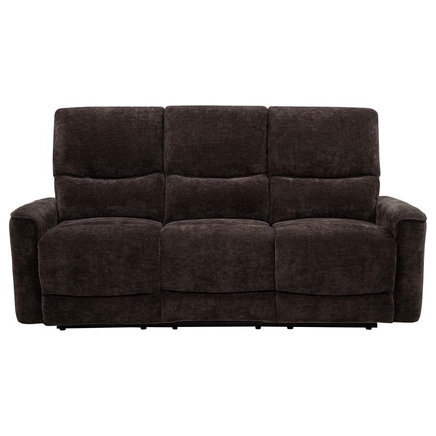 Navarro - Chenille Upholstered Reclining Sofa - Dark Brown Reclining Sofa modern furniture Contempo Furniture
