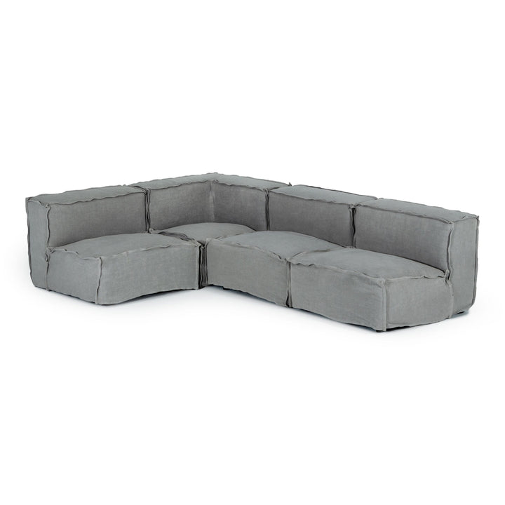 Navstar - Contemporary Grey Fabric Modular Sectional Sofa