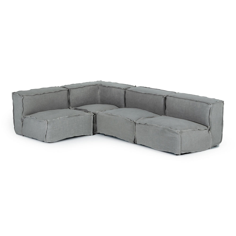 Navstar - Contemporary Grey Fabric Modular Sectional Sofa