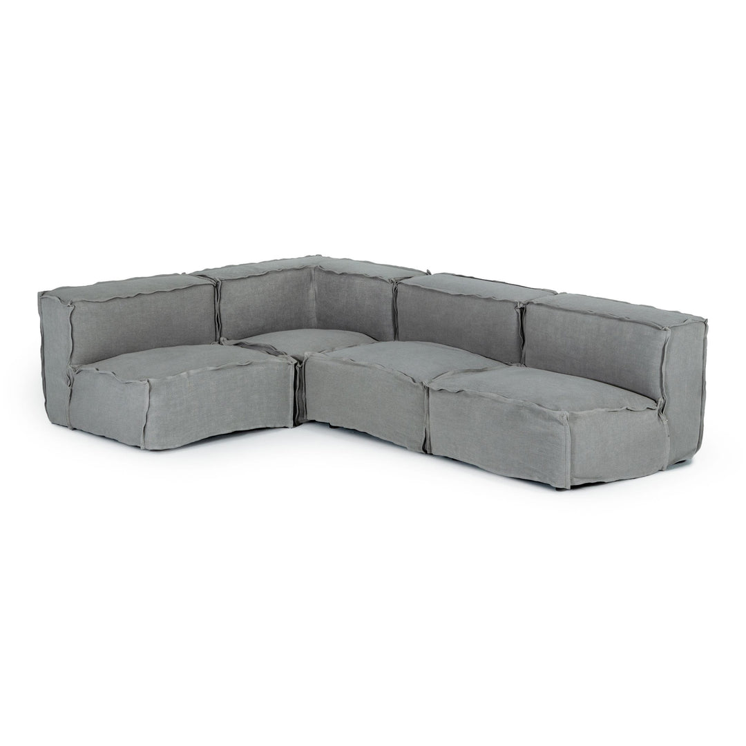 Navstar - Contemporary Grey Fabric Modular Sectional Sofa