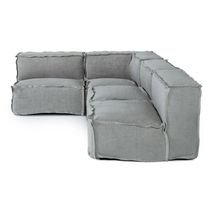 Navstar - Contemporary Grey Fabric Modular Sectional Sofa