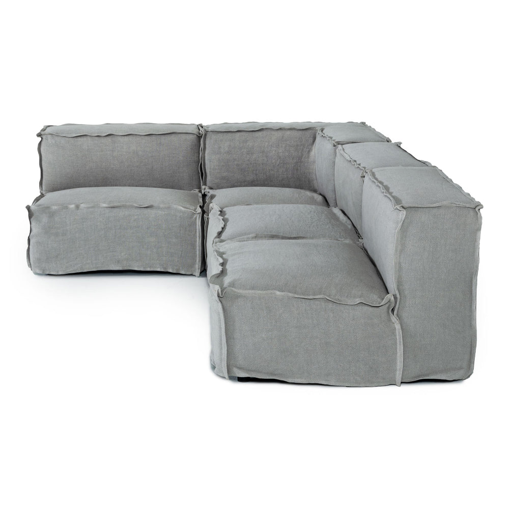 Navstar - Contemporary Grey Fabric Modular Sectional Sofa - View 7