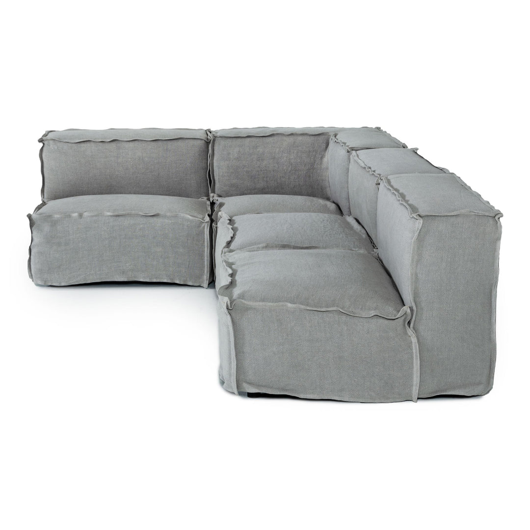 Navstar - Contemporary Grey Fabric Modular Sectional Sofa