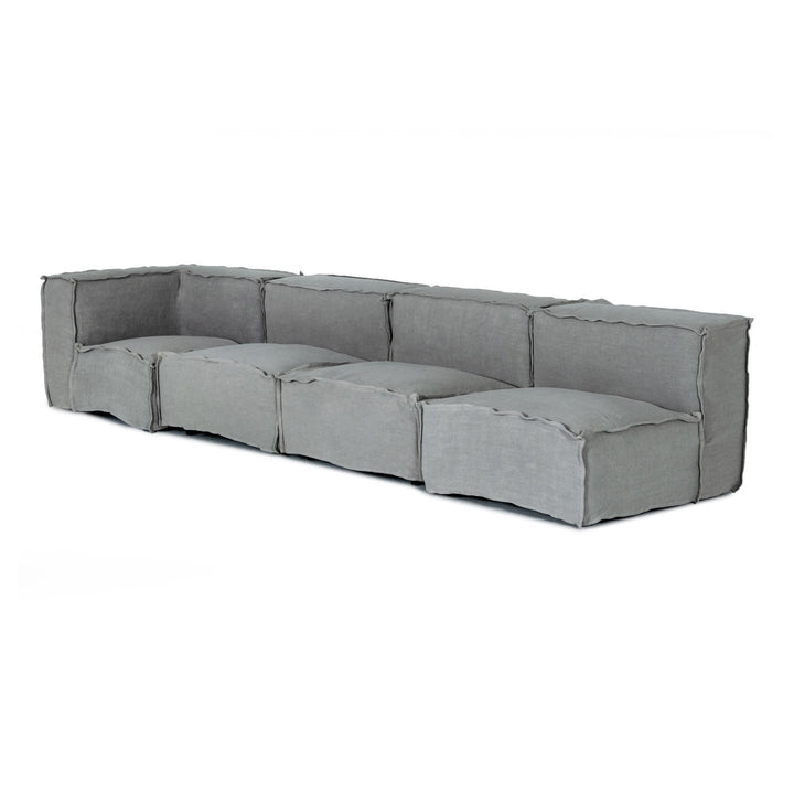 Navstar - Contemporary Grey Fabric Modular Sectional Sofa