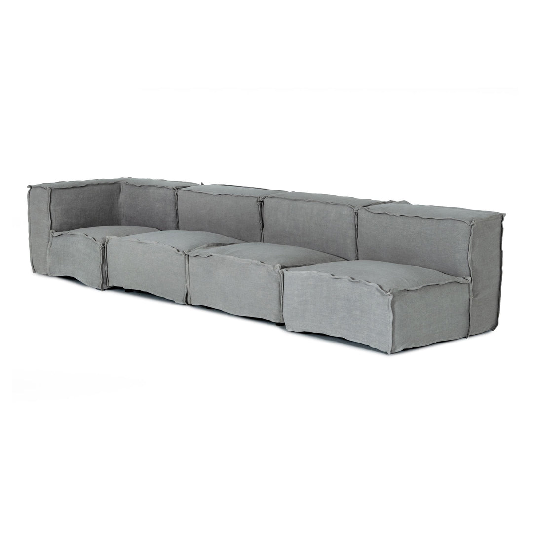Navstar - Contemporary Grey Fabric Modular Sectional Sofa