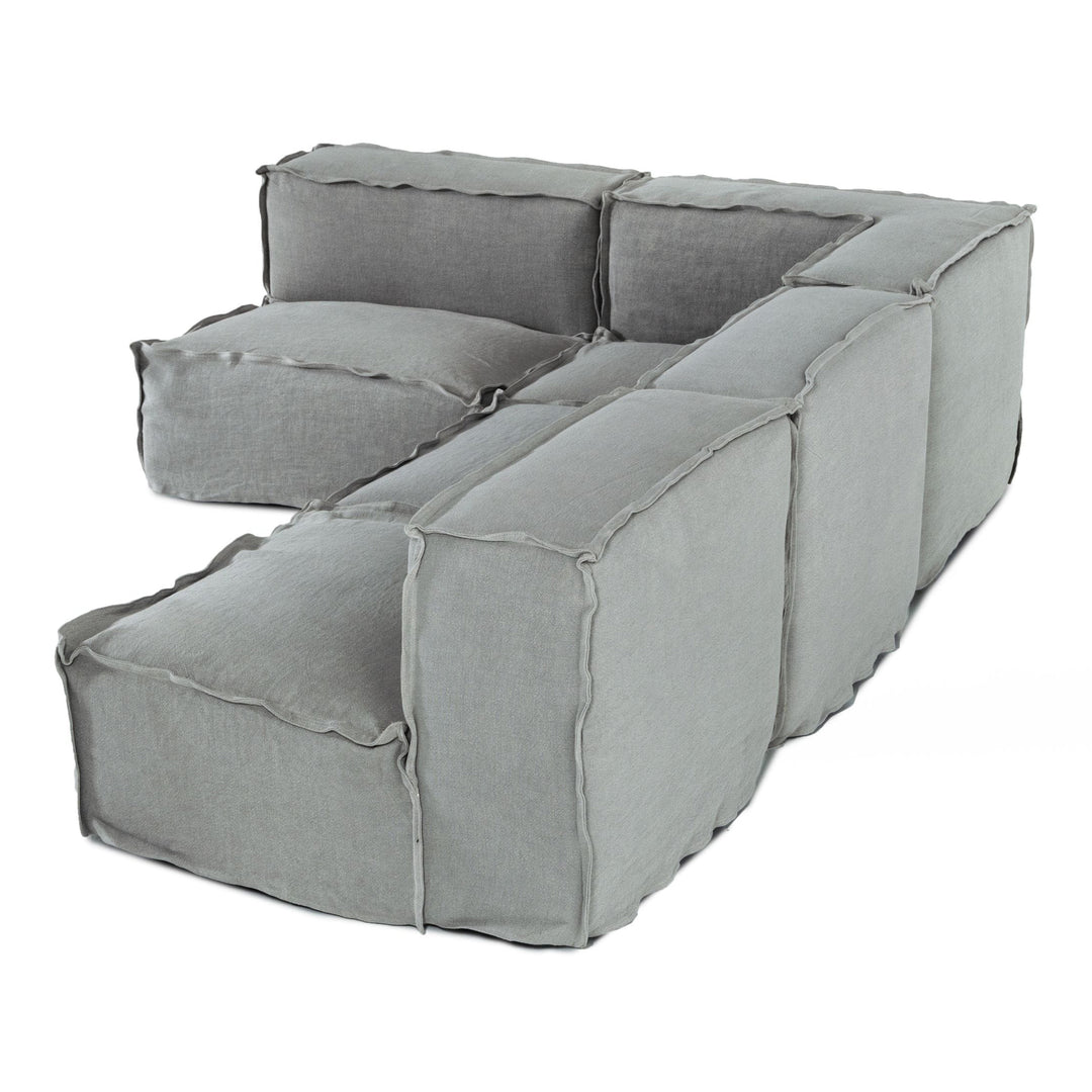 Navstar - Contemporary Grey Fabric Modular Sectional Sofa
