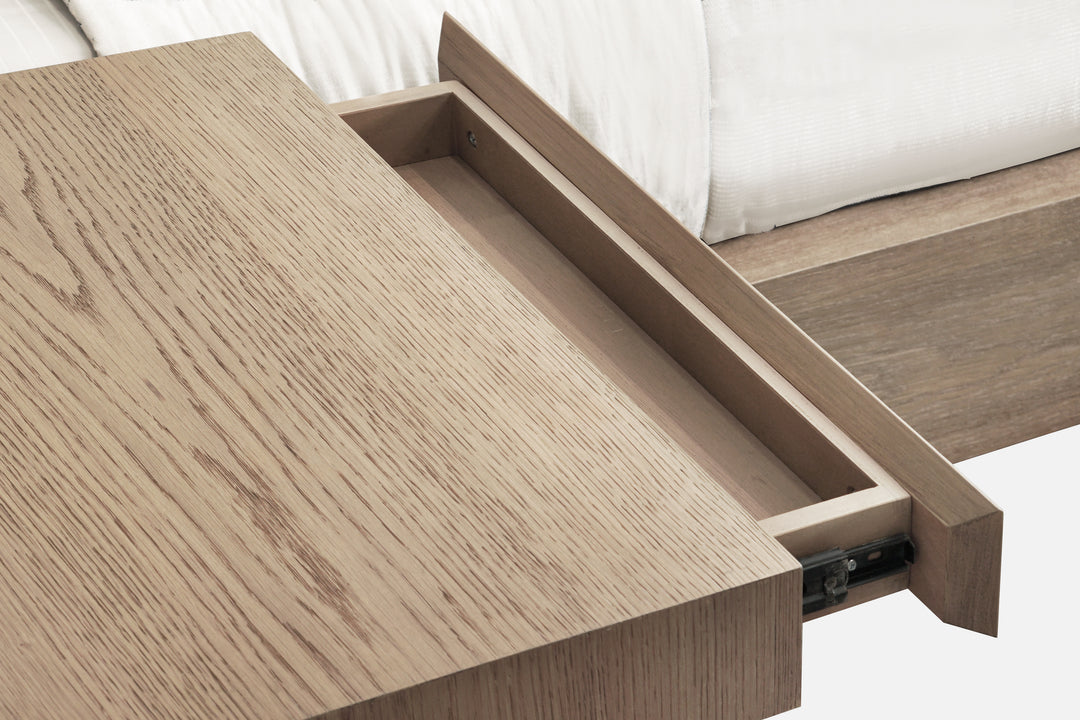 Modus Furniture Jvlhj5 One Coastal Modern Live Edge Wall Bed With Floating Nightstands In Bisque