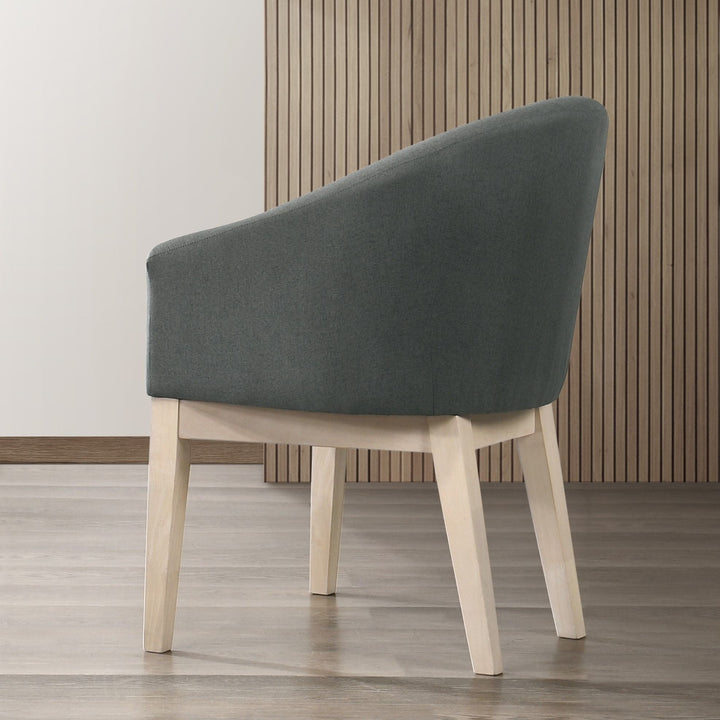 Neroli Gray Fabric Barrel Accent Chair - Set of 2 Chair Set modern furniture Contempo Furniture