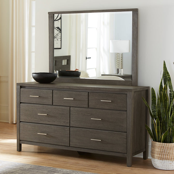 Nevis Dresser Mirror in Sharkskin Mirror modern furniture Contempo Furniture