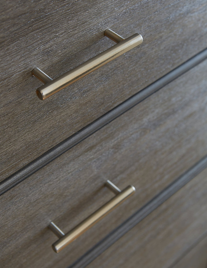 Nevis Five Drawer Chest in Sharkskin Chest modern furniture Contempo Furniture
