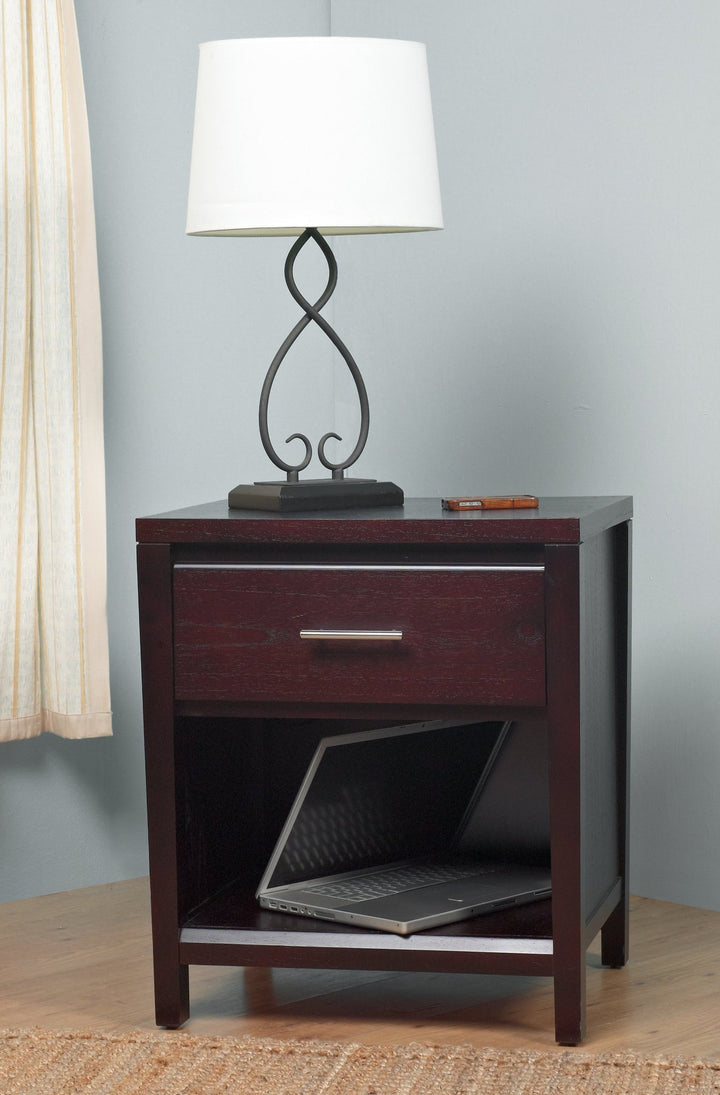 Nevis One Drawer Nightstand in Espresso Nightstand modern furniture Contempo Furniture