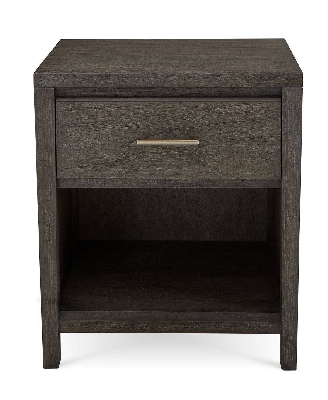 Nevis One Drawer Nightstand in Sharkskin Nightstand modern furniture Contempo Furniture