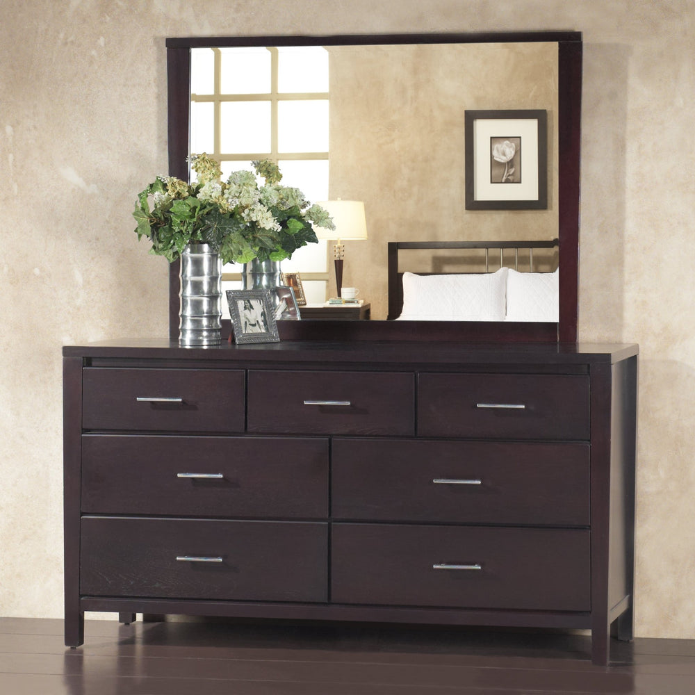 Nevis Seven Drawer Dresser in Espresso Dresser modern furniture Contempo Furniture
