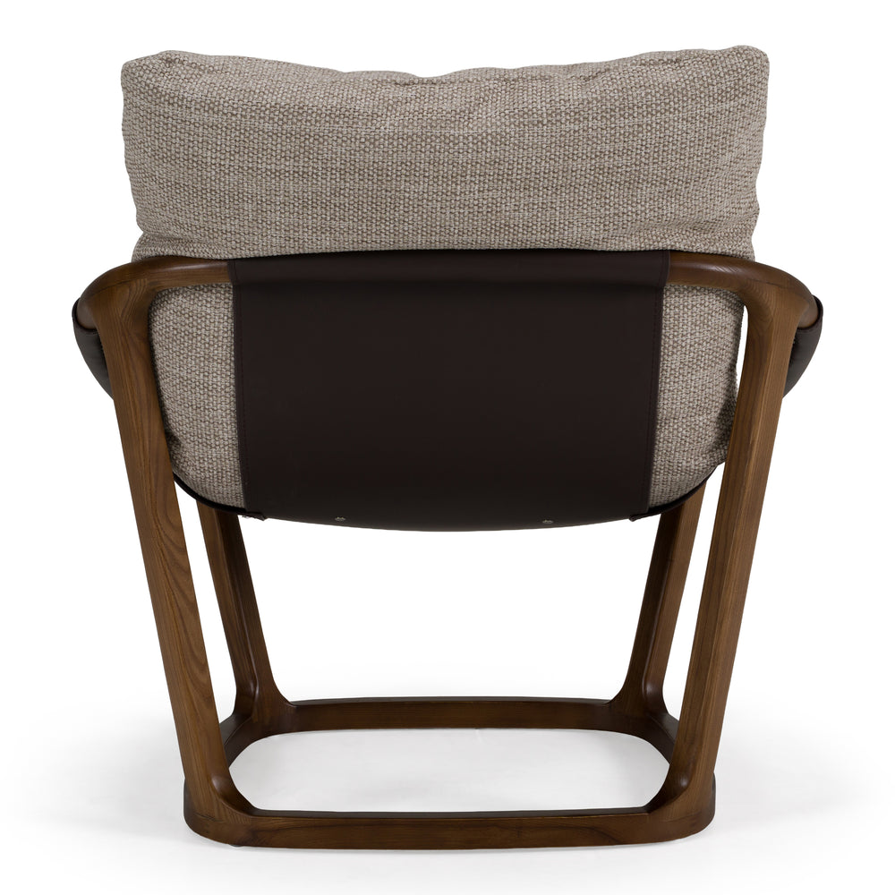 Newman - Modern Beige Fabric + Dark Brown Faux Leather + Ash Accent Chair - View 4