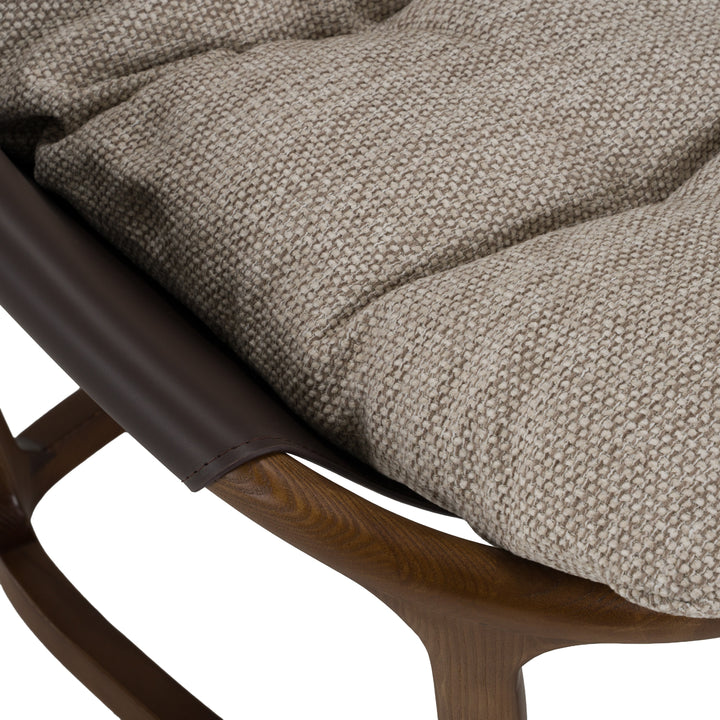 Newman - Modern Beige Fabric + Dark Brown Faux Leather + Ash Accent Chair