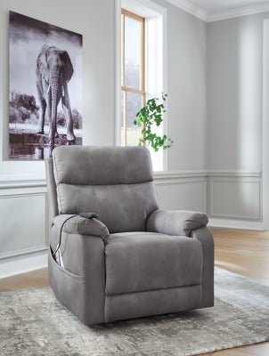 Next - Gen Durapella Power Lift Recliner - Dark Gray Power Lift Recliner modern furniture Contempo Furniture