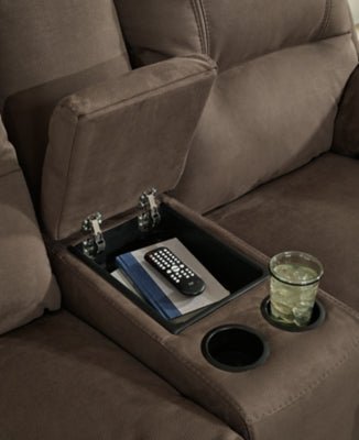 Next - Gen Gaucho Reclining Loveseat with Console - Dark Brown Reclining Loveseat modern furniture Contempo Furniture