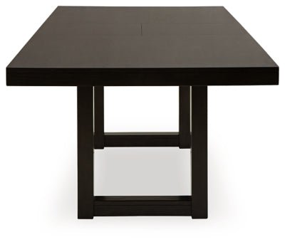 Neymorton Dining Extension Table - Dark Brown Dining Table with Extensions modern furniture Contempo Furniture