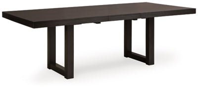 Neymorton Dining Extension Table - Dark Brown Dining Table with Extensions modern furniture Contempo Furniture