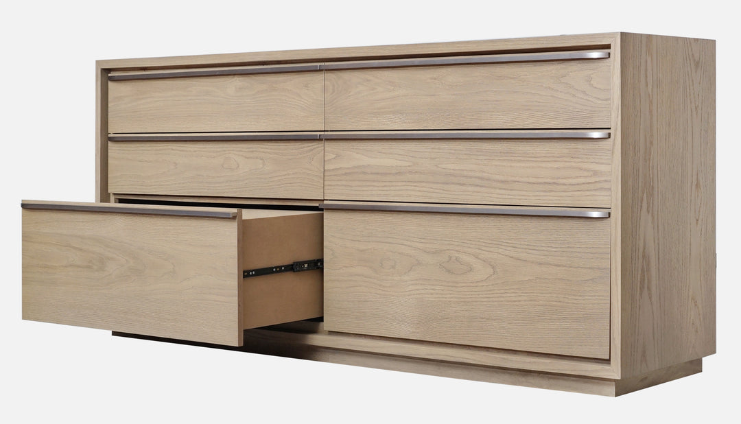 Modus Furniture Jvlh82 One Coastal Modern Six Drawer Dresser In Bisque