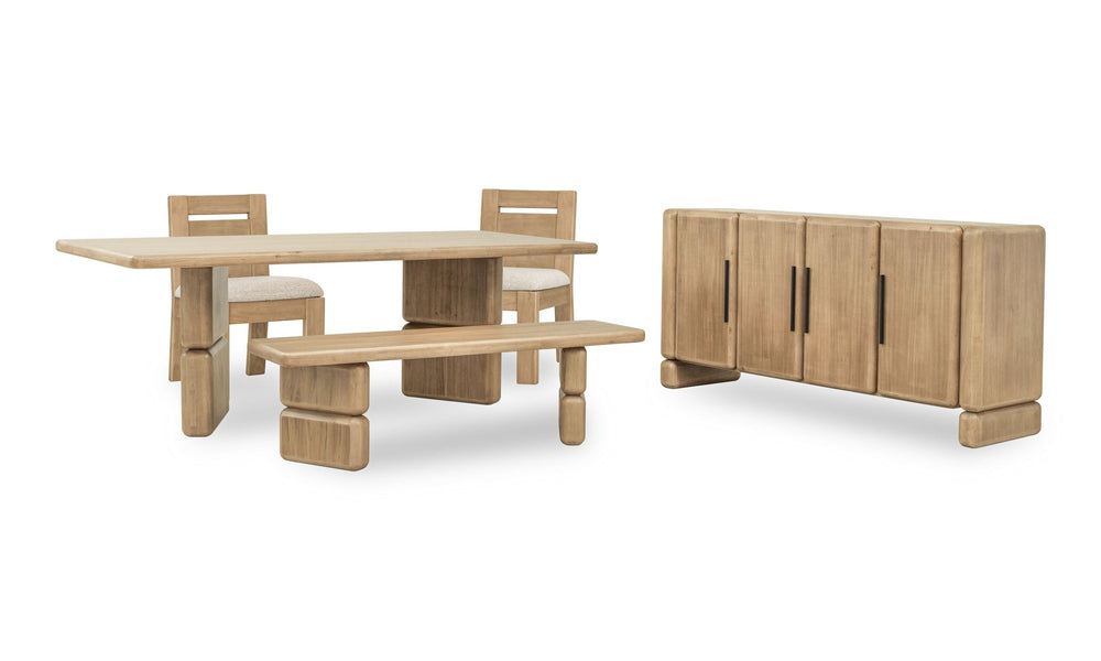 Nia Rectangular Acacia Wood Dining Table in Lioness Table modern furniture Contempo Furniture