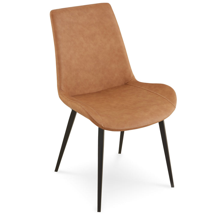 Nicoya Upholstered Dining Chair in Buckskin Synthetic Leather and Black (Set of 2) Chair modern furniture Contempo Furniture