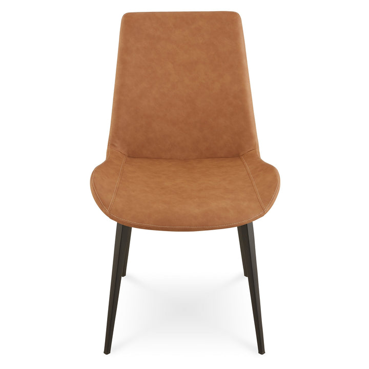 Nicoya Upholstered Dining Chair in Buckskin Synthetic Leather and Black (Set of 2) Chair modern furniture Contempo Furniture