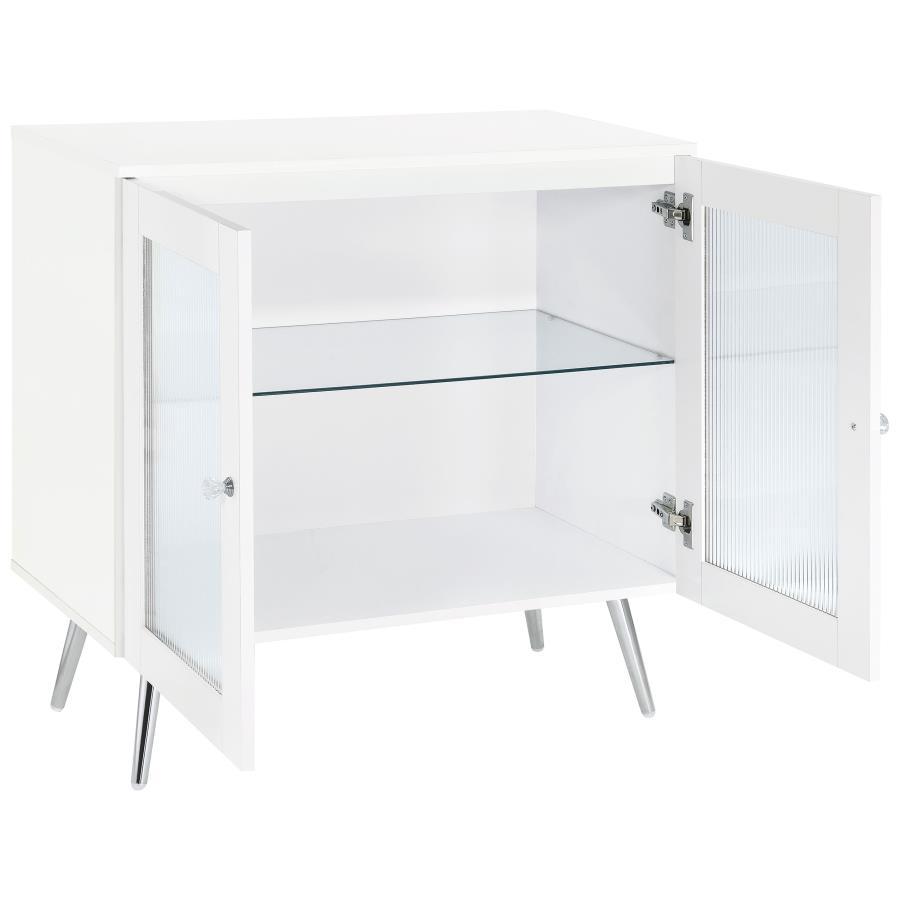 Nieta - 2 Door Engineered Wood Accent Cabinet - White High Gloss Accent Cabinet modern furniture Contempo Furniture