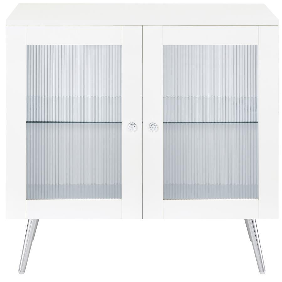 Nieta - 2 Door Engineered Wood Accent Cabinet - White High Gloss Accent Cabinet modern furniture Contempo Furniture