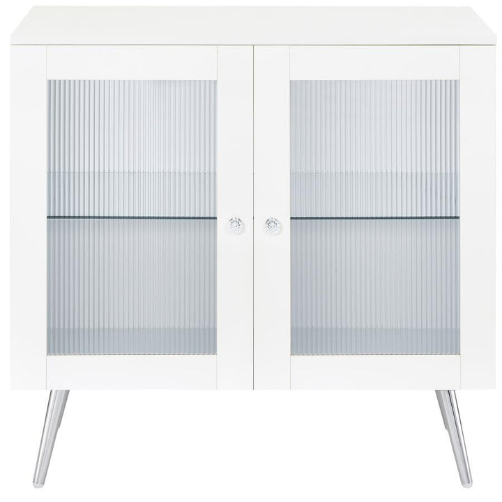 Nieta - 2 Door Engineered Wood Accent Cabinet - White High Gloss Accent Cabinet modern furniture Contempo Furniture