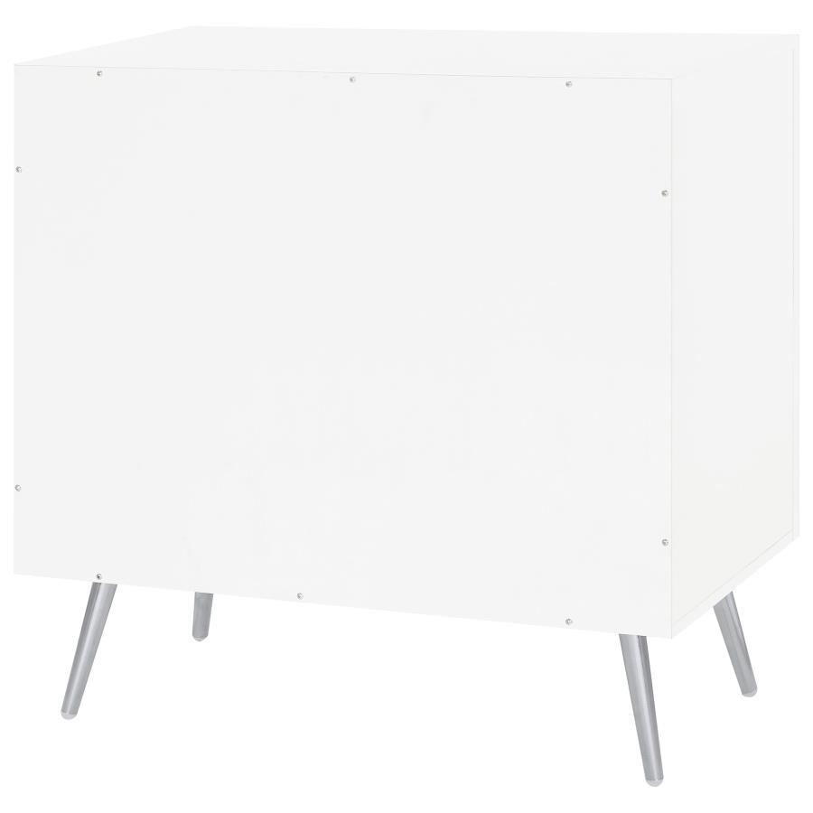 Nieta - 2 Door Engineered Wood Accent Cabinet - White High Gloss Accent Cabinet modern furniture Contempo Furniture