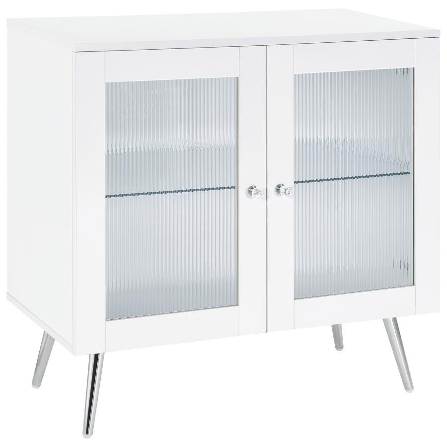 Nieta - 2 Door Engineered Wood Accent Cabinet - White High Gloss Accent Cabinet modern furniture Contempo Furniture