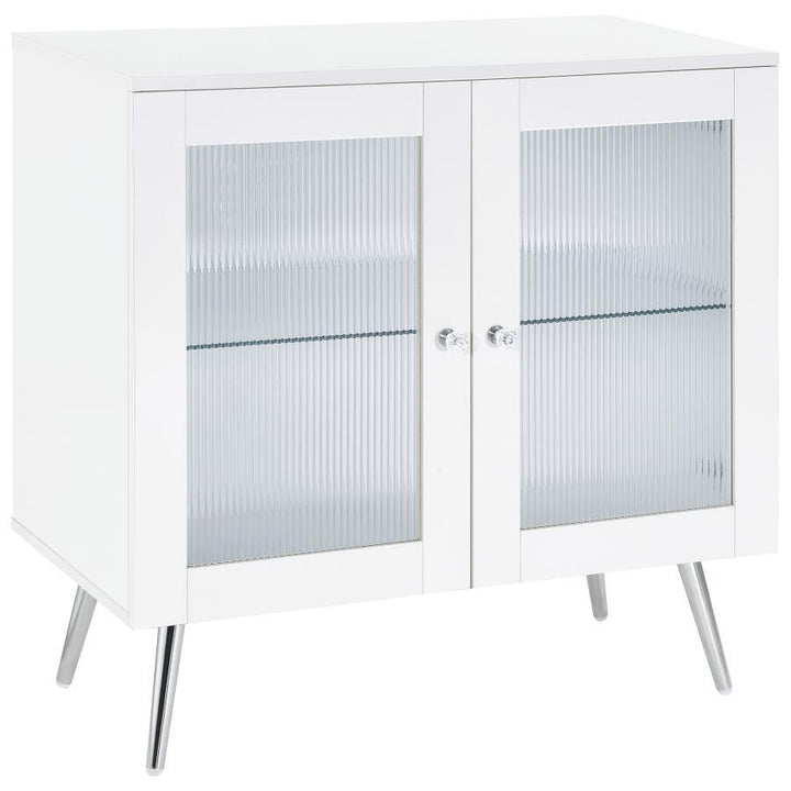 Nieta - 2 Door Engineered Wood Accent Cabinet - White High Gloss Accent Cabinet modern furniture Contempo Furniture