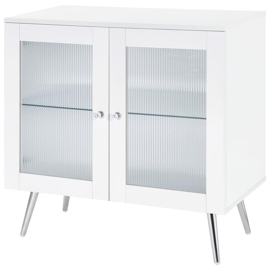 Nieta - 2 Door Engineered Wood Accent Cabinet - White High Gloss Accent Cabinet modern furniture Contempo Furniture