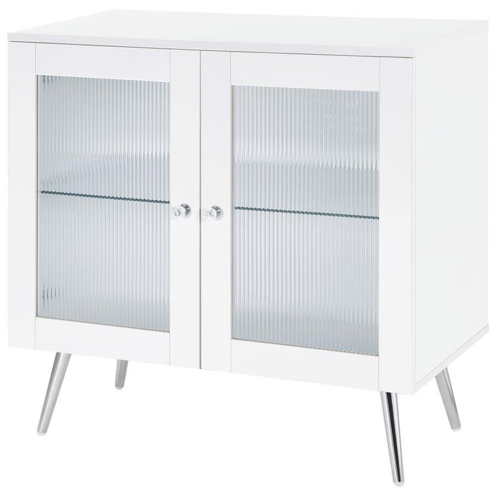 Nieta - 2 Door Engineered Wood Accent Cabinet - White High Gloss Accent Cabinet modern furniture Contempo Furniture