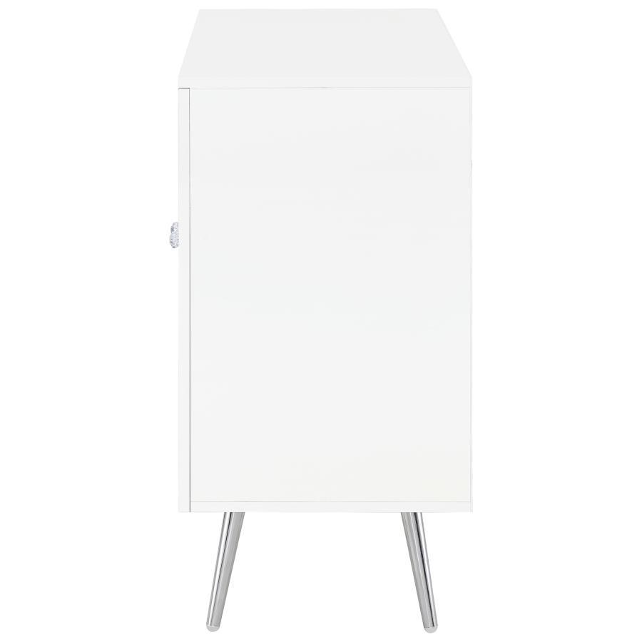 Nieta - 2 Door Engineered Wood Accent Cabinet - White High Gloss Accent Cabinet modern furniture Contempo Furniture