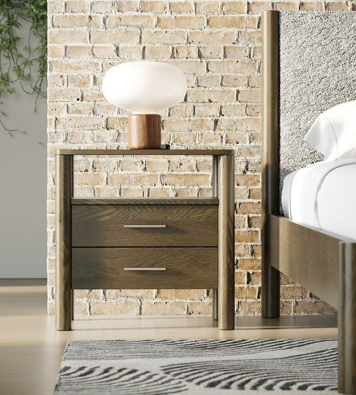 Carolina - Modern Grey Fabric + Wenge Bedroom Set