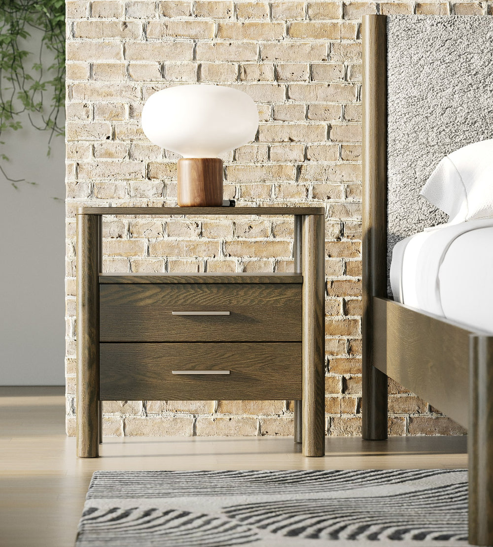 Carolina - Modern Grey Fabric + Wenge Bedroom Set - View 5