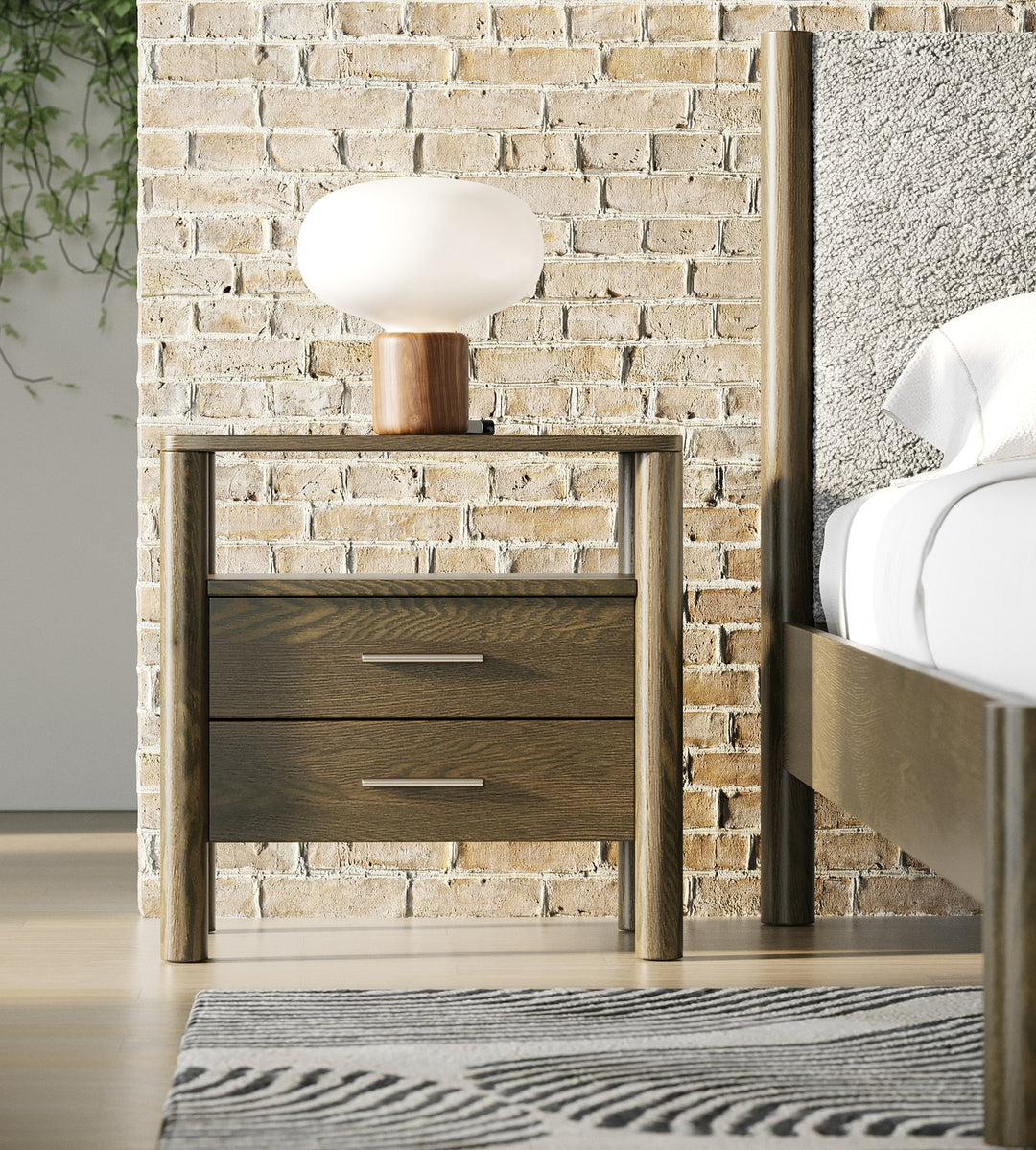 Carolina - Modern Grey Fabric + Wenge Bedroom Set