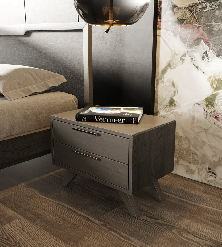 Soria Modern Grey Wash Bedroom Set