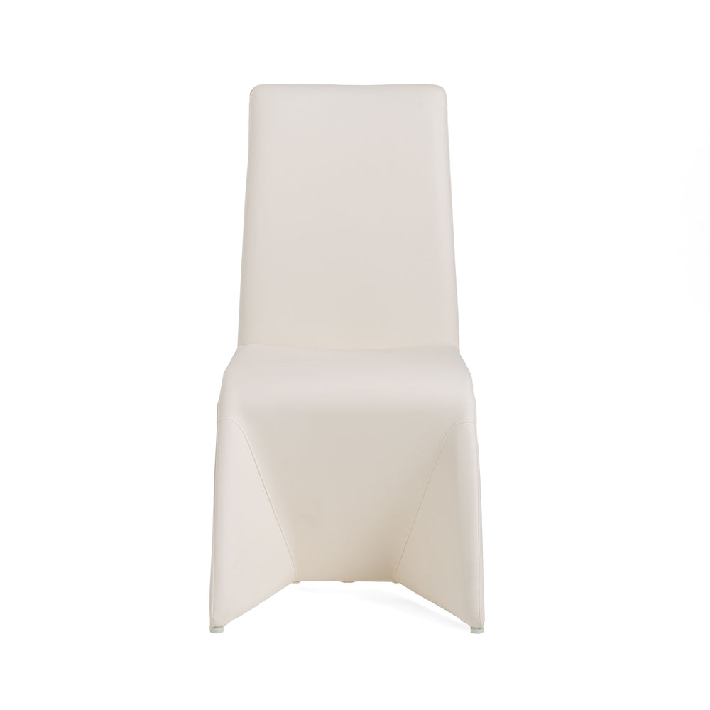 Nisse - Contemporary White Leatherette Dining Chair (Set of 2) - View 2