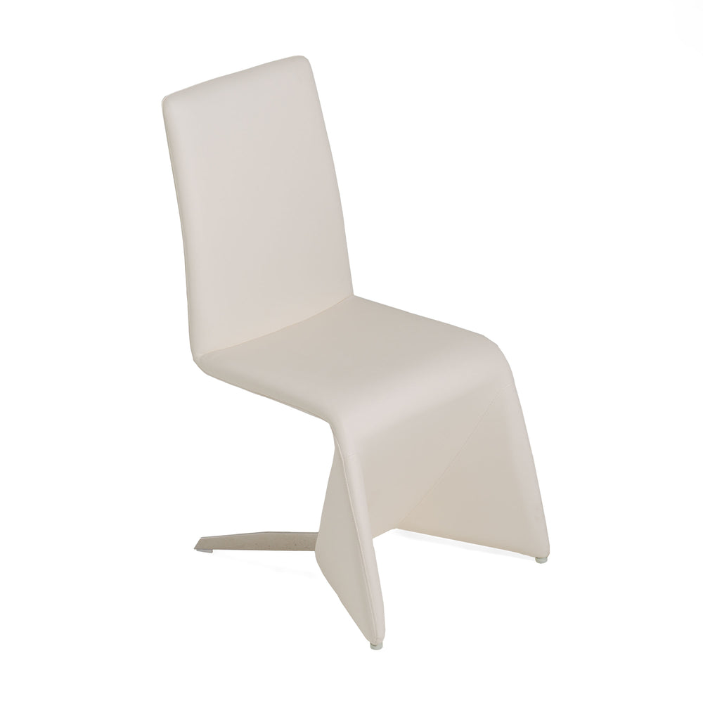 Nisse - Contemporary White Leatherette Dining Chair (Set of 2) - View 4
