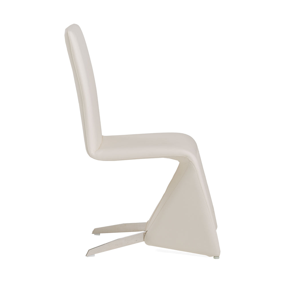 Nisse - Contemporary White Leatherette Dining Chair (Set of 2) - View 5