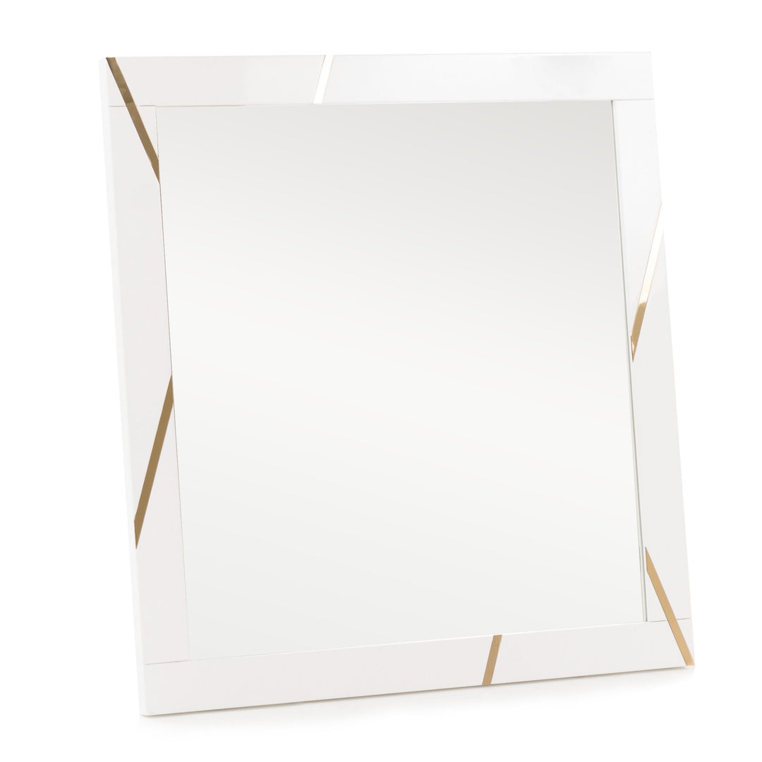 Nixa - Modern White & Gold Mirror