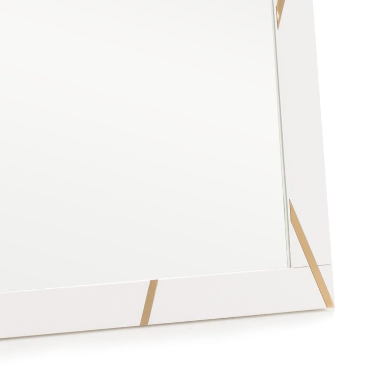 Nixa - Modern White &amp; Gold Mirror