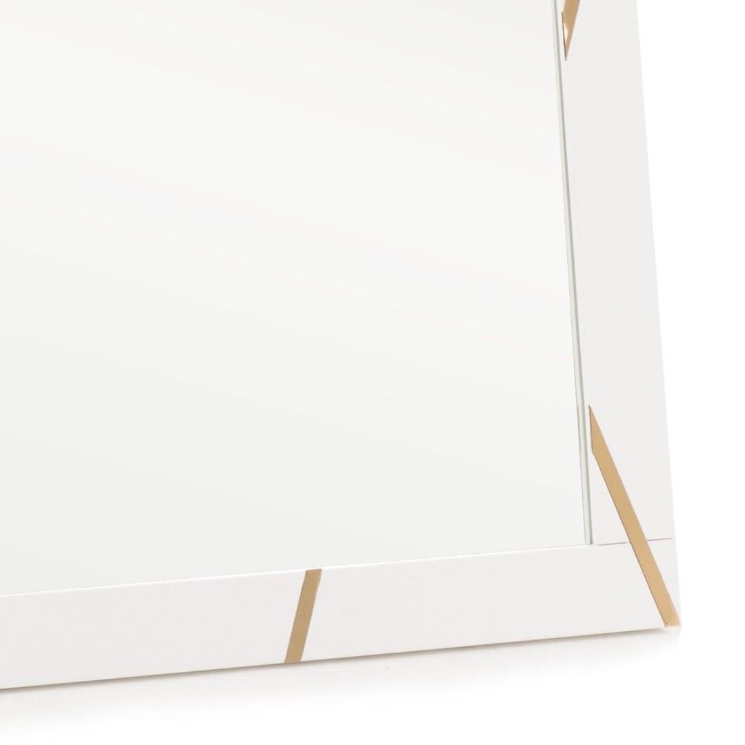 Nixa - Modern White & Gold Mirror
