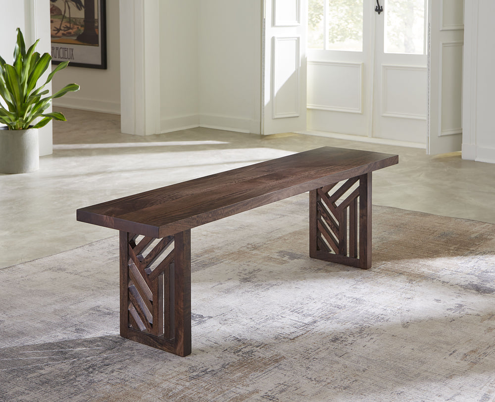 Modus Furniture Pgrr65 Fevano Solid Wood Dining Bench In Smoked Brown